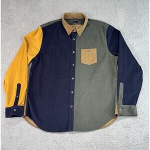 Todd Snyder Shirt Corduroy Button Up Color Block Long Sleeve XXL